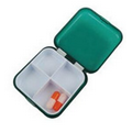 Pill Box, Removable 4 Compartment Tray - Translucent Green